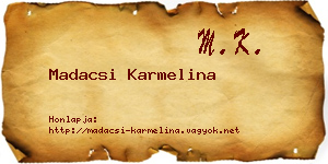 Madacsi Karmelina névjegykártya